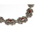 bratara Art Deco, din argint. spinel & marcasite. Austria cca 1940